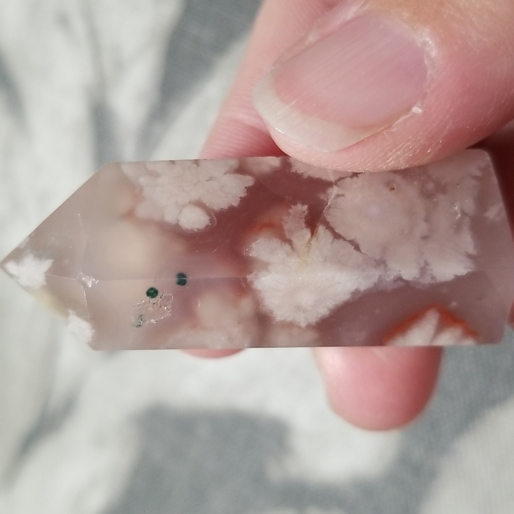 MINI FLOWER AGATE CRYSTAL TOWERS x2 - Picture 6 of 7